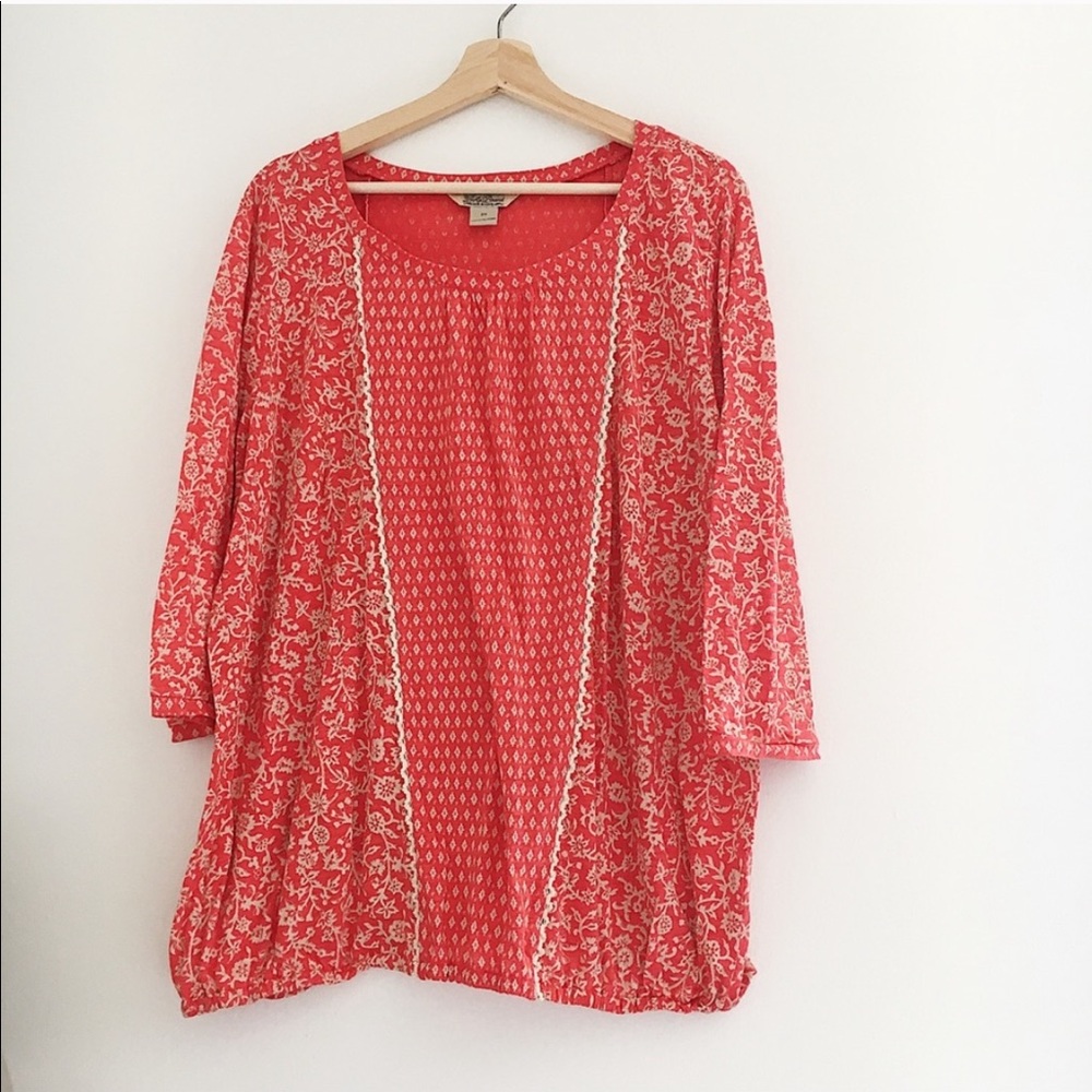 Lucky Brand • Mixed Print Boho Top • Size 2x